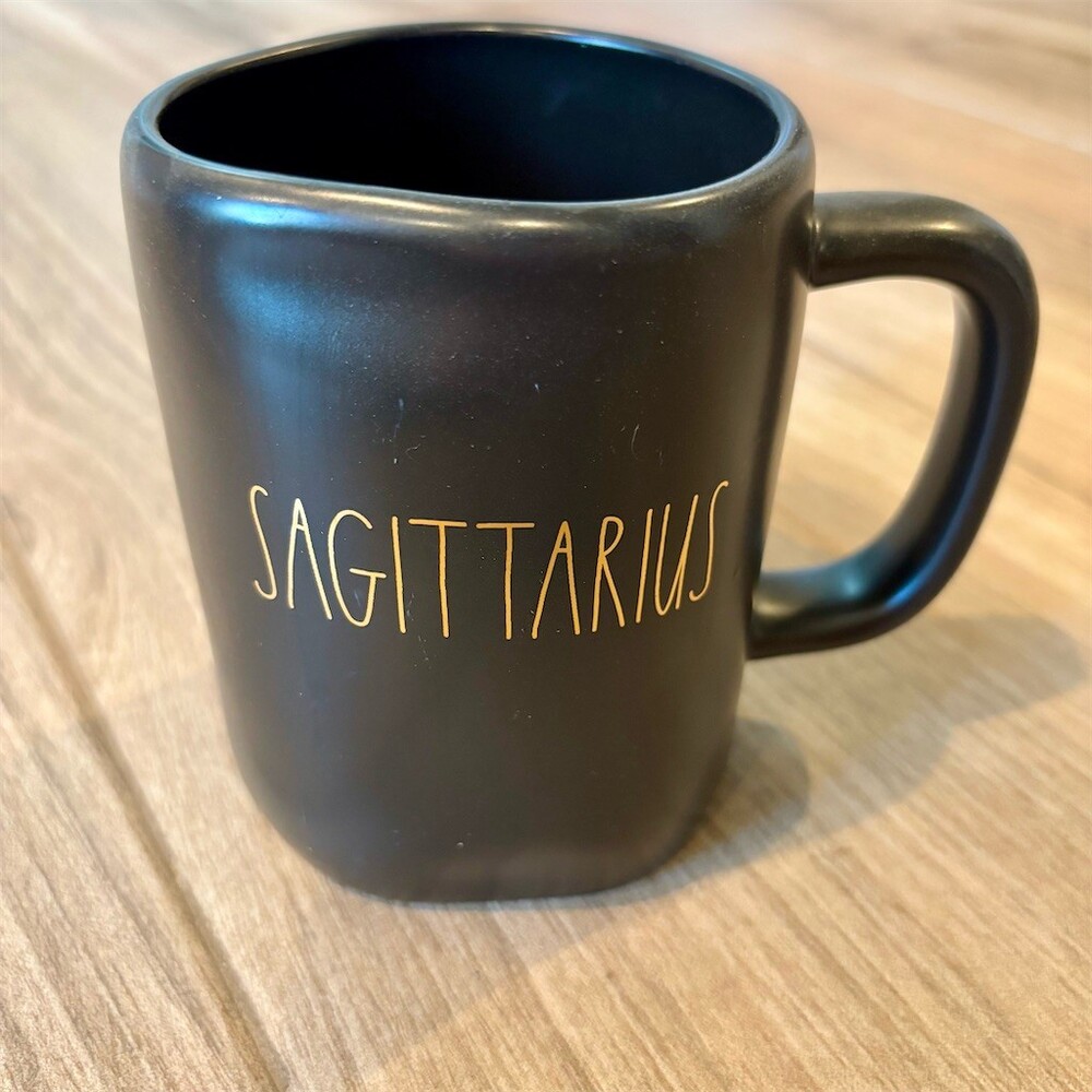 Rae Dunn Sagittarius Zodiac Astrology Mug Black Gold Constellation Artisan